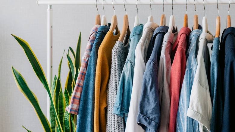 closet filled with clothes