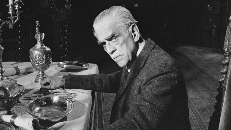 Boris Karloff deep in thought 