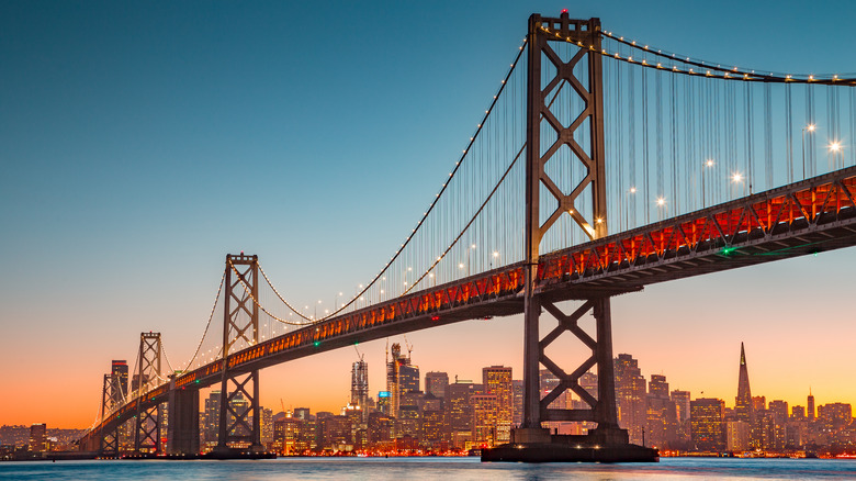 Golden Gate Bridge with city