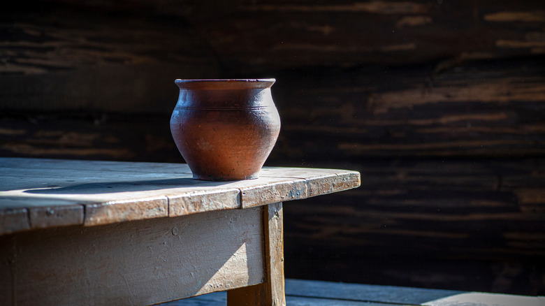 Pottery sitting on table