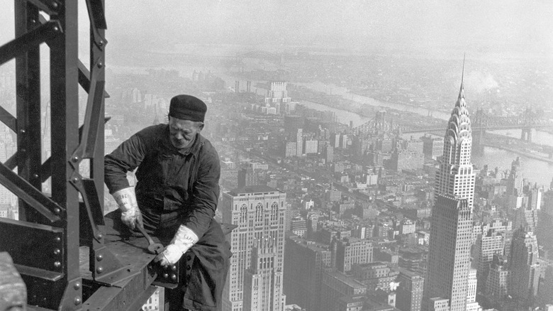 Man working on Empire state building
