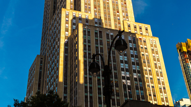 Empire state building in shadows