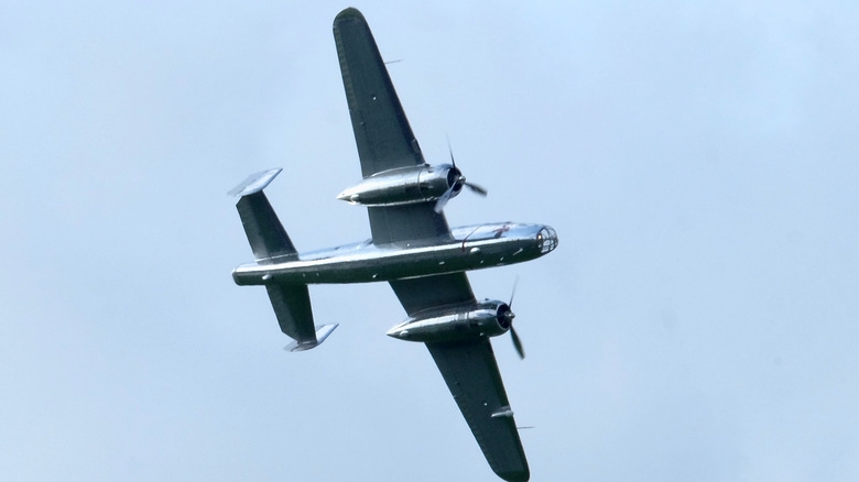 b-25 plane in the sky