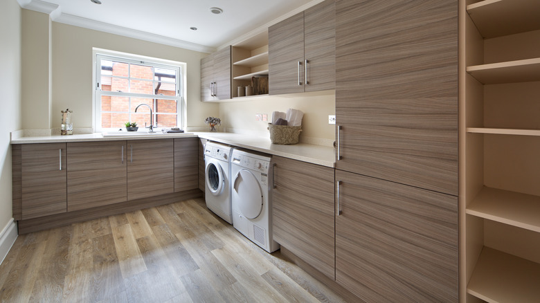 Wooden laundry room