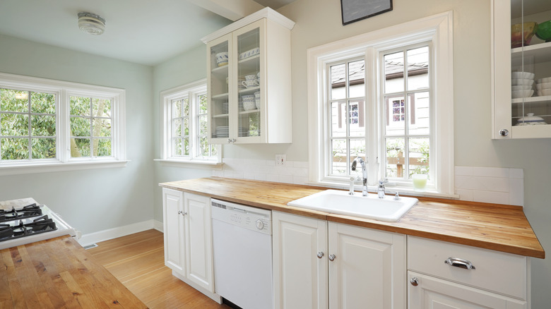 Small modern kitchen with dishwasher