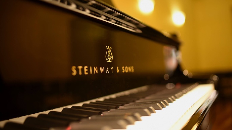 Close up of Steinway piano