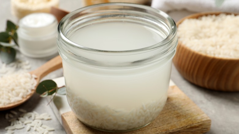 jar with rice water