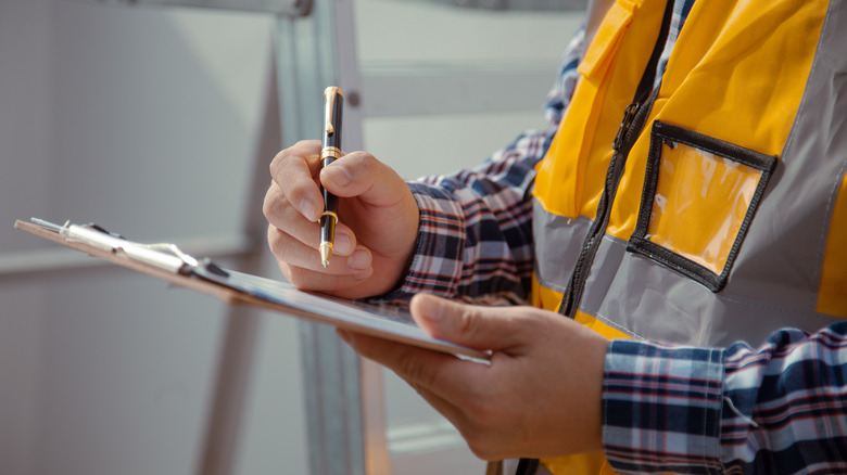 contractor in construction vest