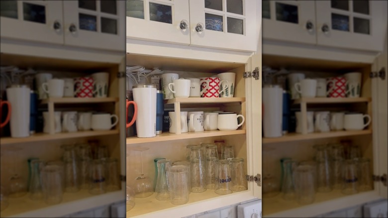 DIY shelf for cabinet storage 