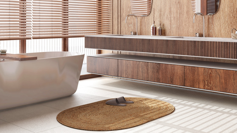 Modern bathroom with wood finishes