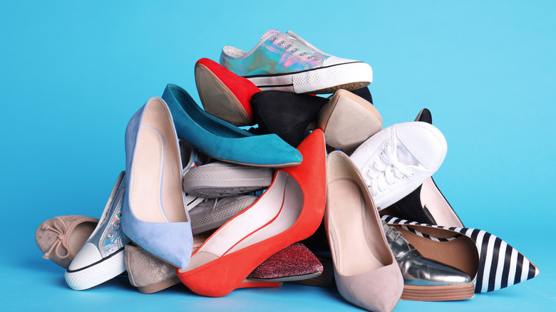 a pile of shoes 