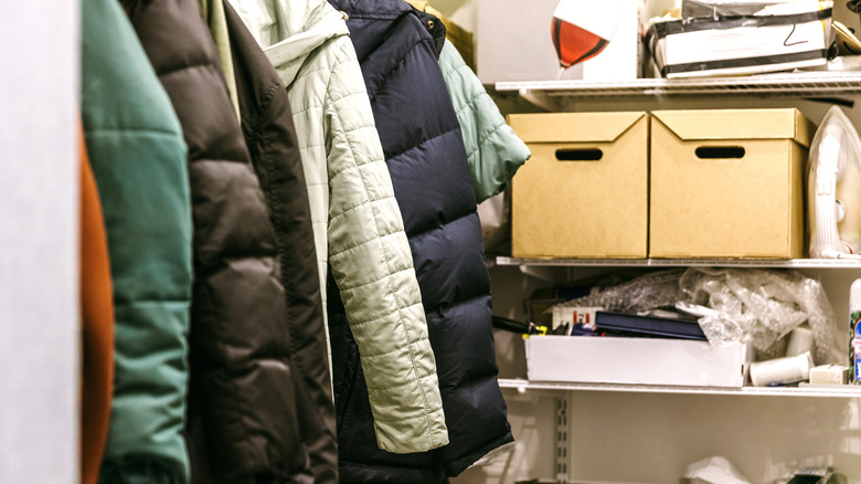 messy coat closet