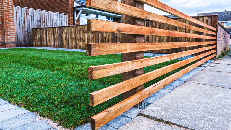 Garden with different types of fence