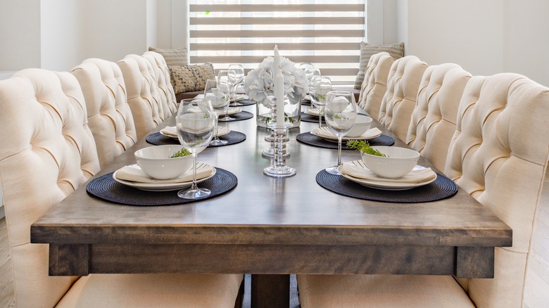 large dining table and hairs