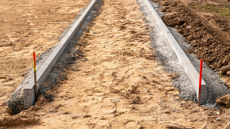 A site where pavers will be installed in preparation