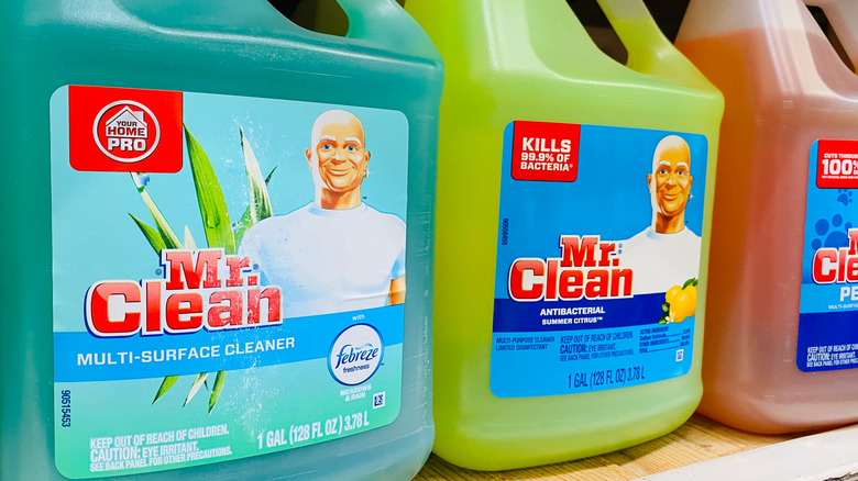 Mr. Clean cleaner on store shelf