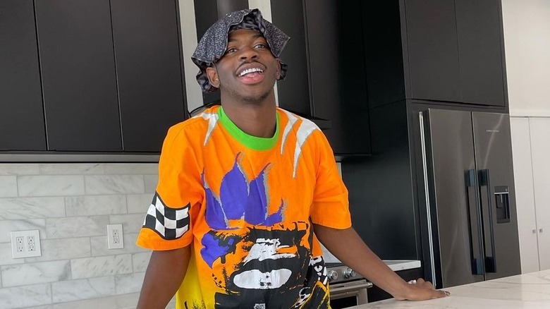 Lil Nas X in his kitchen