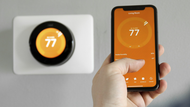 Smart thermostat in home