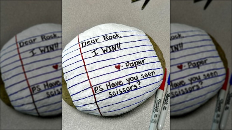 Rock with painted message