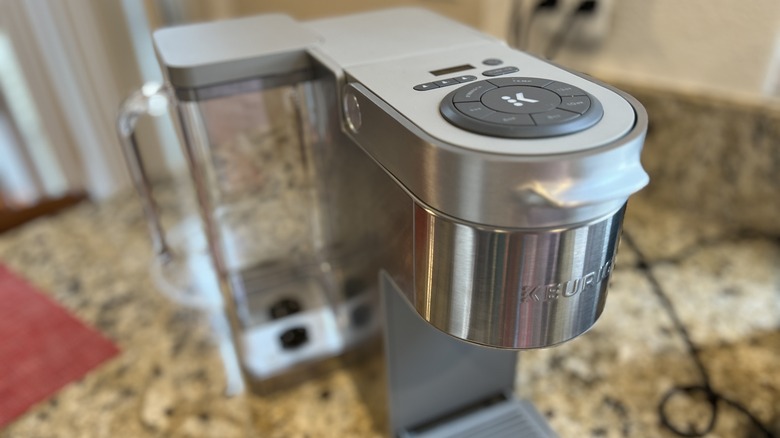 Empty silver Keurig