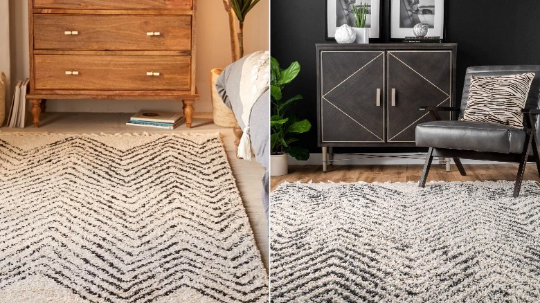 Chevron shag rugs