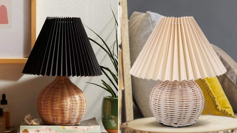 Wicker table lamps