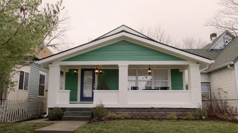 Minty green bungalow