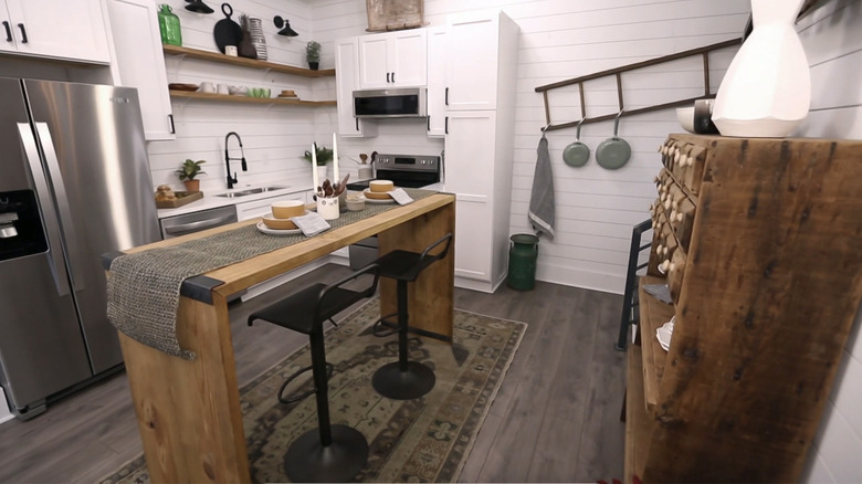 Industrial shiplapped kitchen 