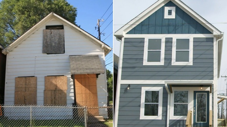 Before and after home exterior