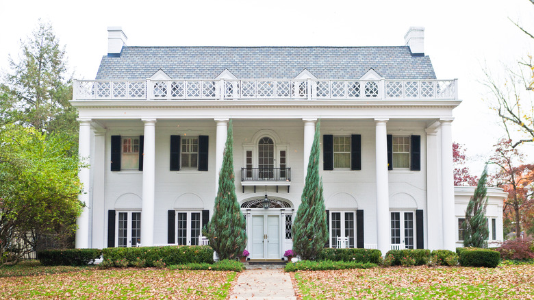 White house with black shutters