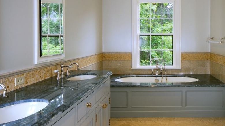 Green bathroom vanity 