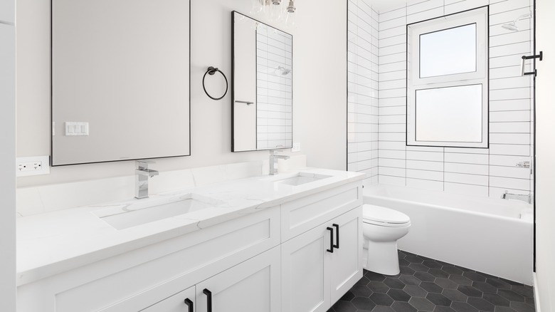 White bathroom vanity 