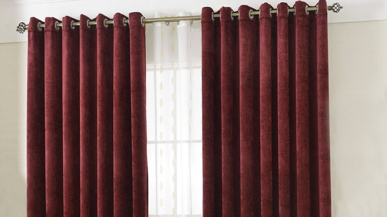  Burgundy curtains 