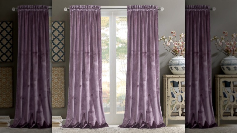 lavender curtains in bedroom