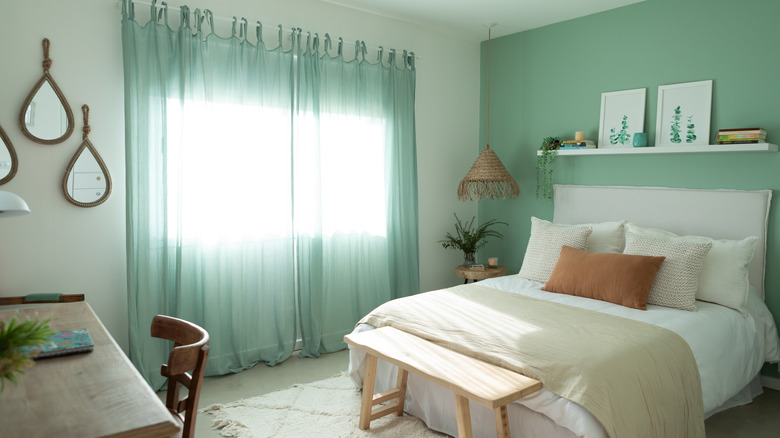 Light blue curtains bedroom