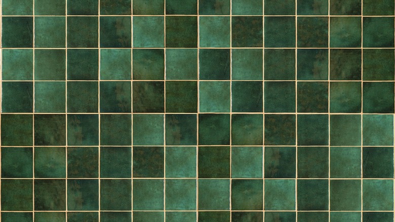 green tile backsplash