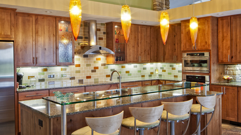 multi-color kitchen backsplash