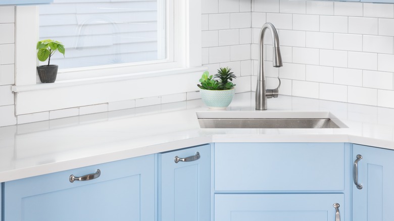 baby blue kitchen cabinets