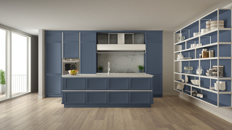 navy blue cabinets