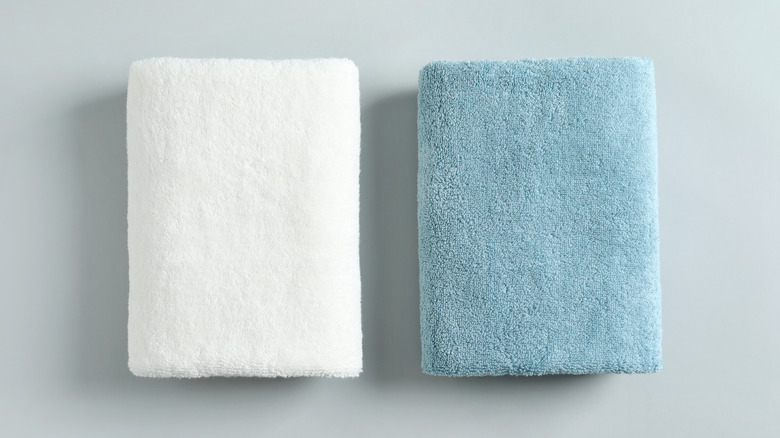 two folded hand towels