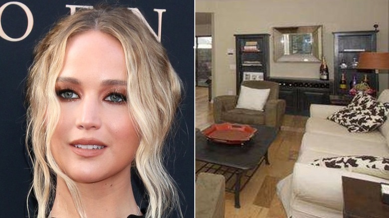 Jennifer Lawrence and living room 