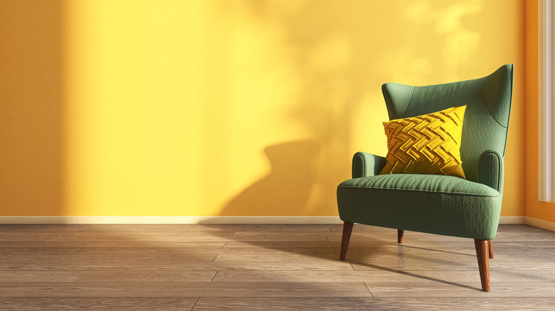 yellow walls in living room