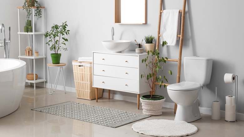 Photo of a white bathroom