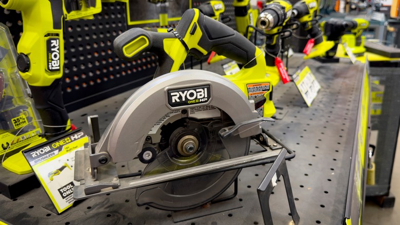 Ryobi power tools on display