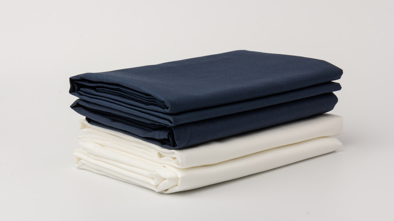 folded navy sheets