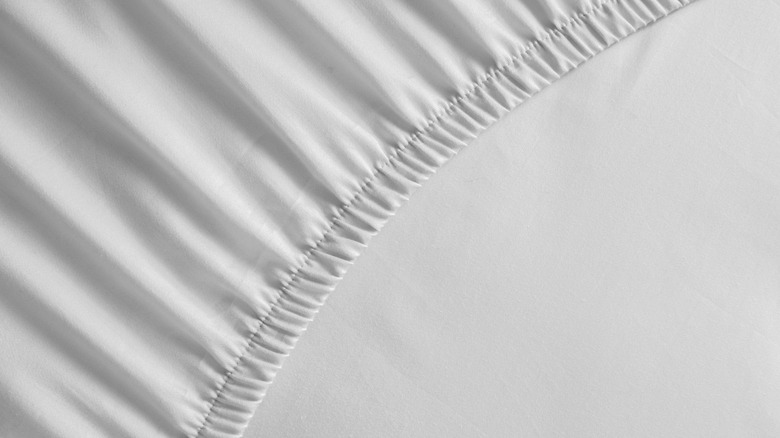white fitted sheet closeup 