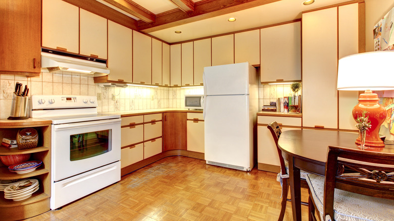 Kitchen with older appliances