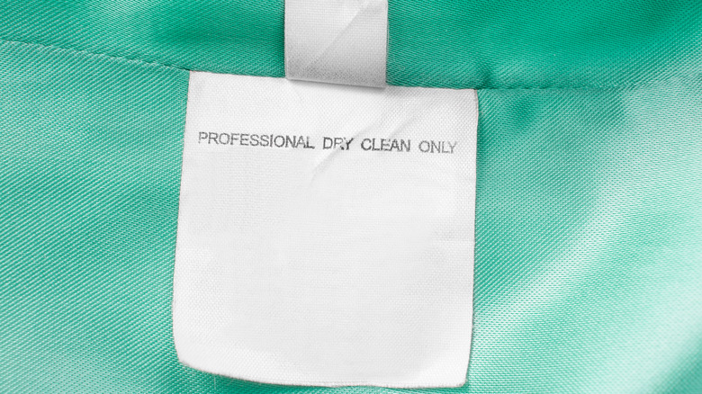 dry clean only tag