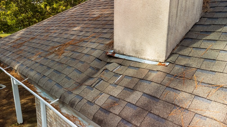 damaged shingles on roof