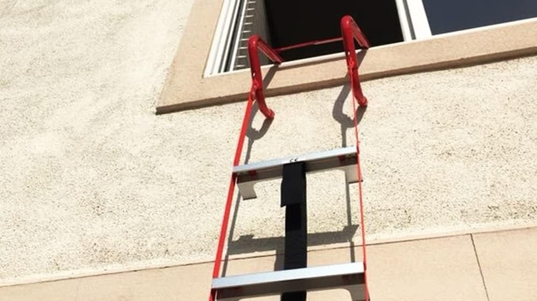 fire escape ladder in window